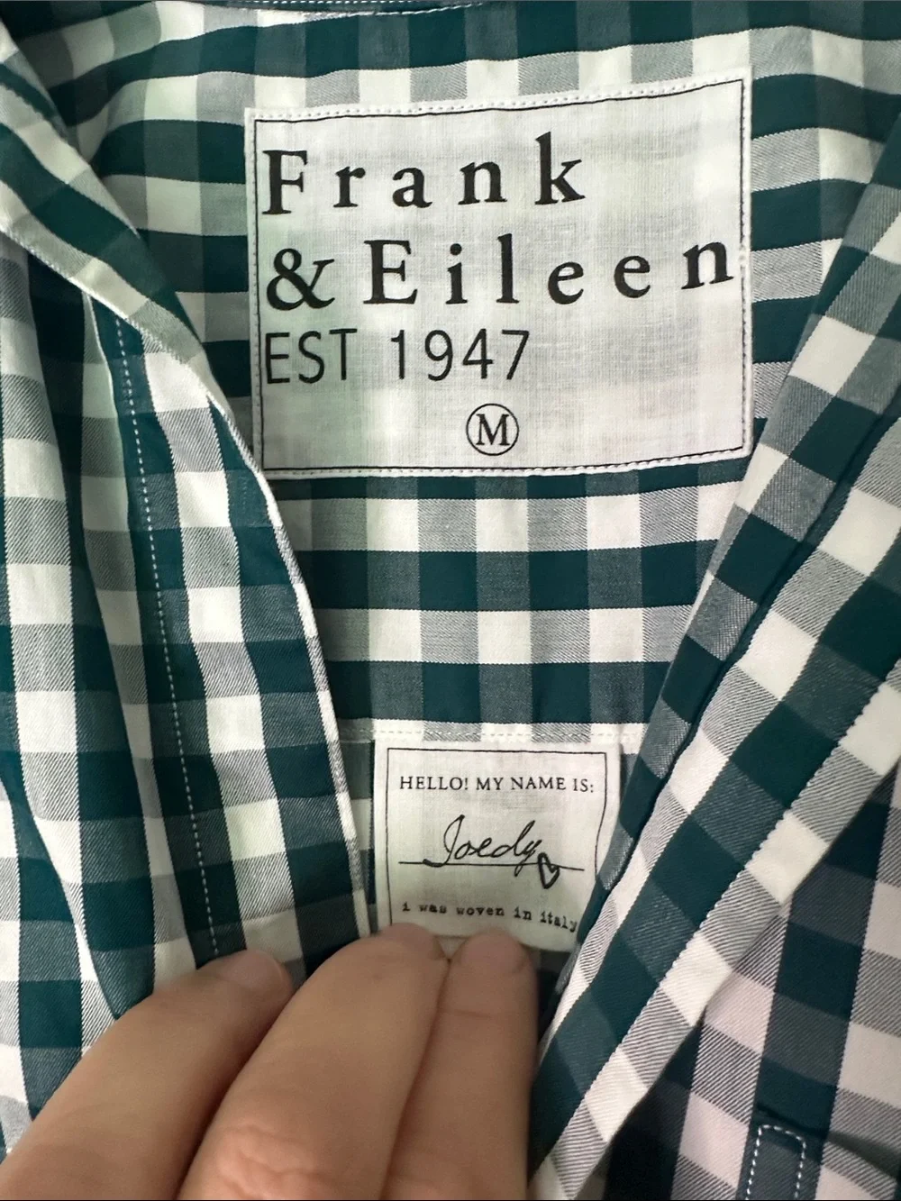 Frank & Eileen Green and White Gingham Button-Down Shirt - Picture 3 of 4